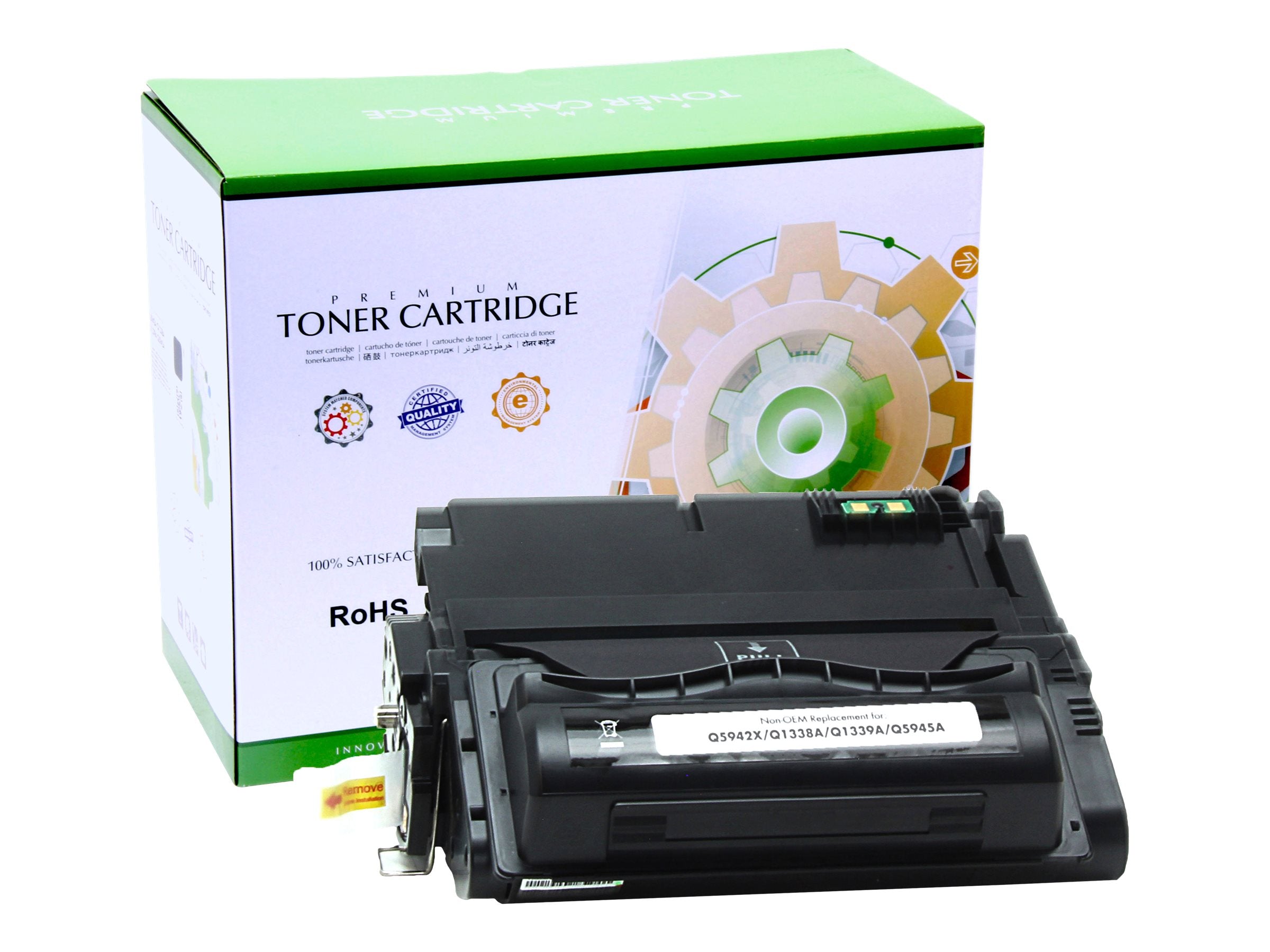 STATIC Tonerpatrone Q1339A/Q5942X/Q5945A schwarz - Vorderansicht