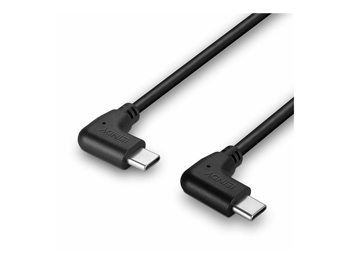 LINDY 0,5m USB 2.0 Typ C Kabel 2 x 90 gewinkelt - Vorderansicht