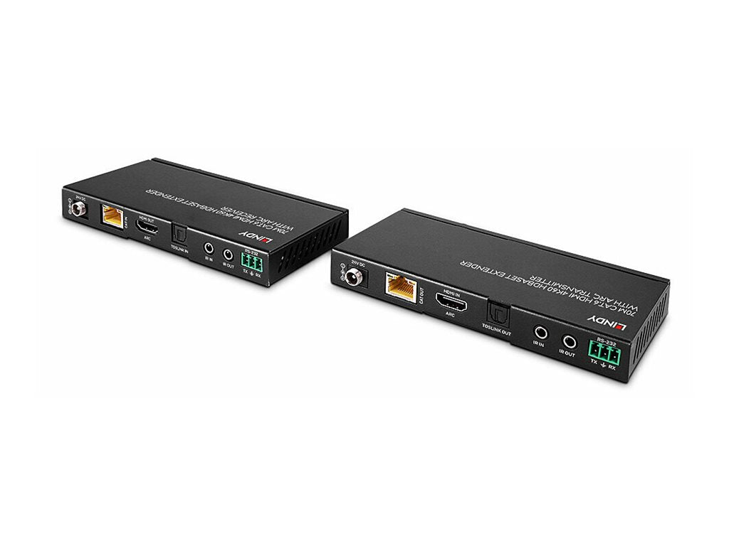 LINDY 70m Cat.6 HDMI 4K60 HDBaseT Extender mit ARC - Anschlussansicht