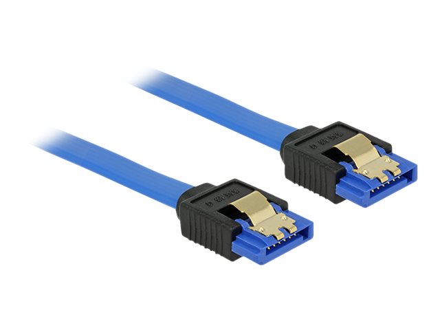 DELOCK SATA Kabel 6 Gb/s Buchse gerade 70cm blau mit Goldclips - Vorderansicht