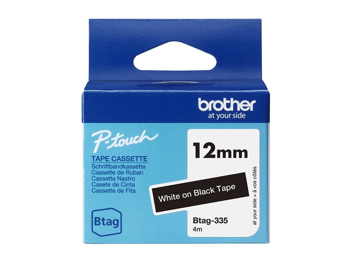 BROTHER BTAG335 Ribbon 12MM White on Black - Vorderansicht