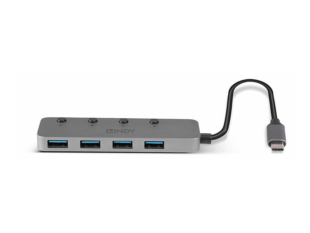 LINDY 4 Port USB 3.2 Typ C Hub Anschlussansicht