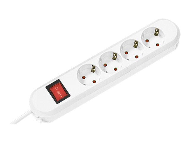 BACHMANN SMART Steckdosenleiste 4x Schutzkontakt Schalter Vorderansicht
