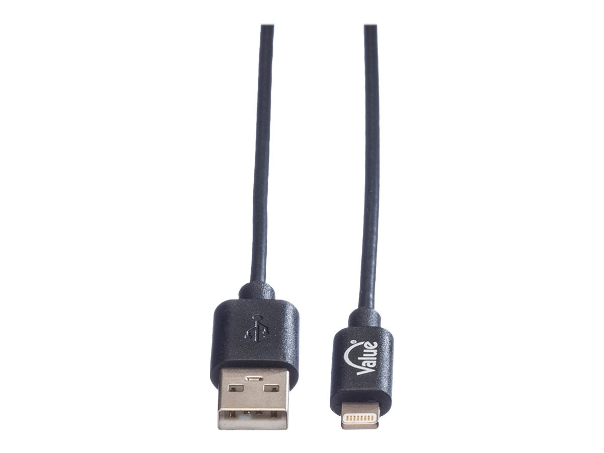 VALUE USB 2.0 Sync- & Ladekabel für Apple Geräte mit Lightning Connector 1m - Vorderansicht