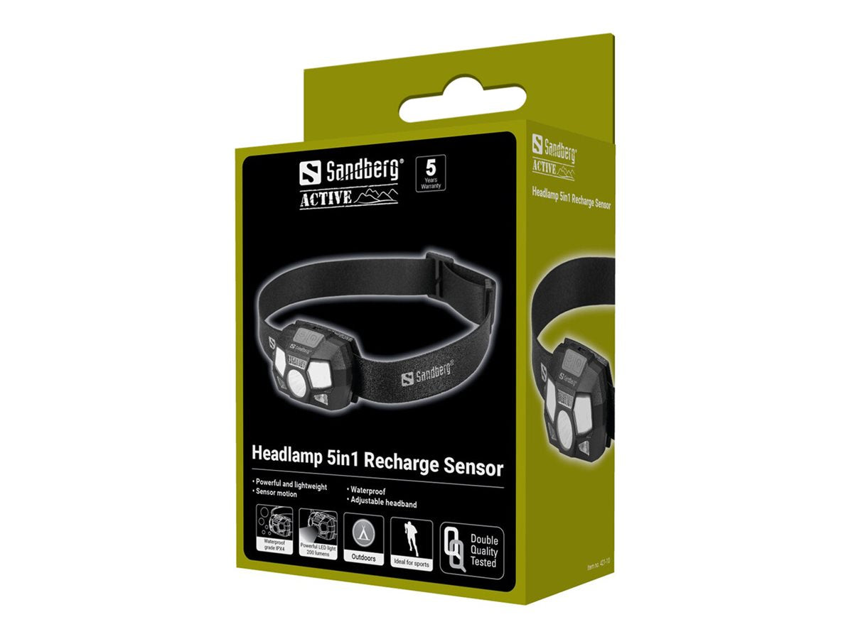 SANDBERG Headlamp 5in1 Recharge Sensor Vorderansicht
