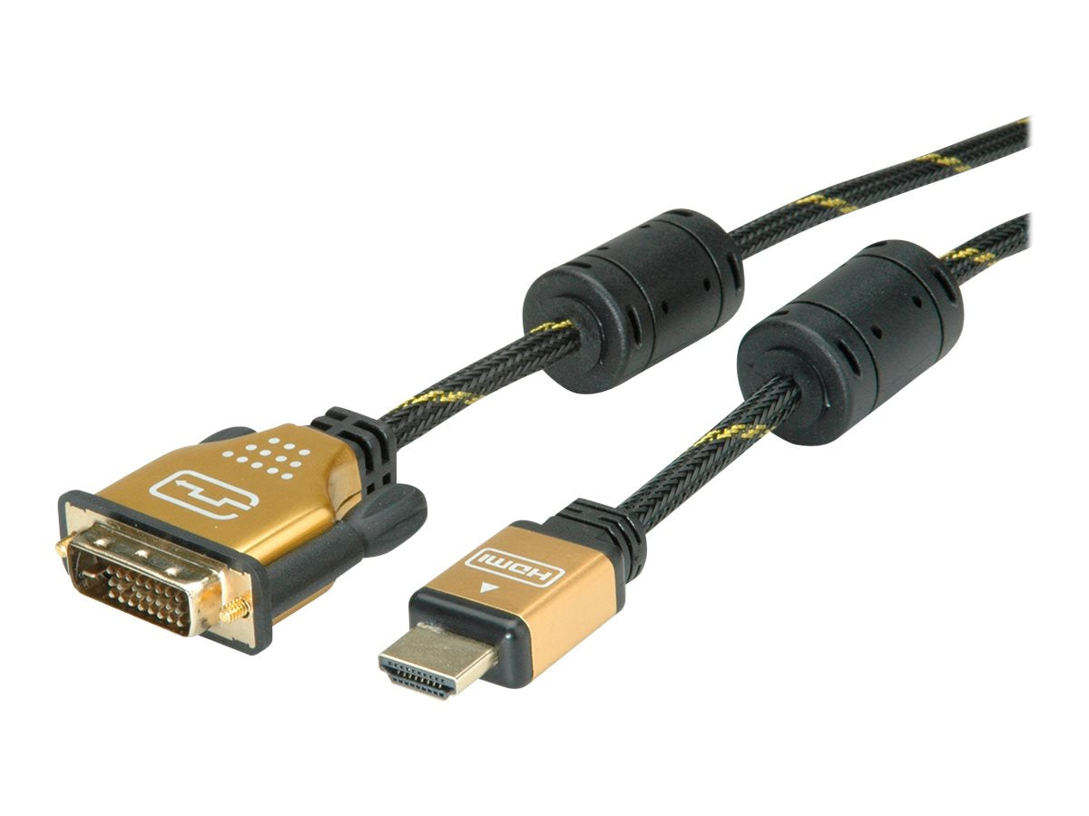 ROLINE GOLD Monitorkabel DVI-HDMI ST-ST 24+1 dual link 1m - Vorderansicht
