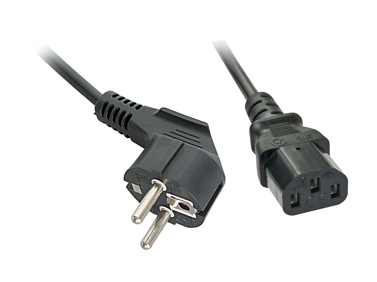 LINDY 5m IEC-Netzkabel Schuko an IEC-C13 - Vorderansicht