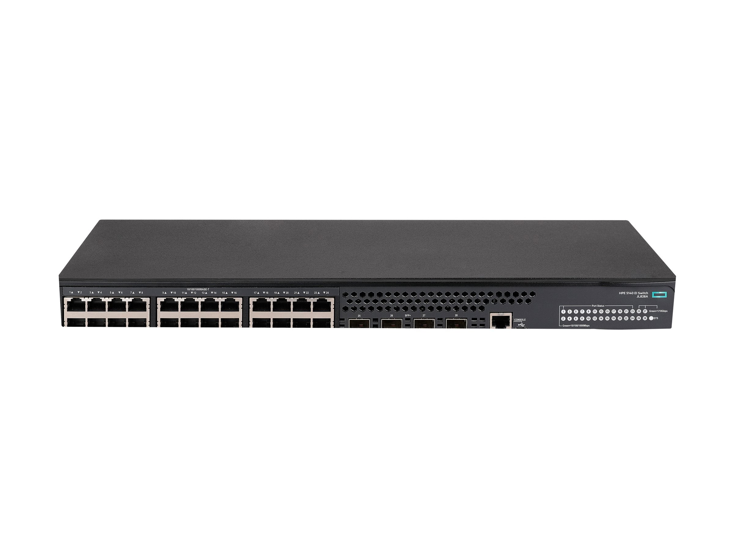 ARUBA HPE FlexNetwork 5140 24G 4SFP+ EI Switch Vorderansicht