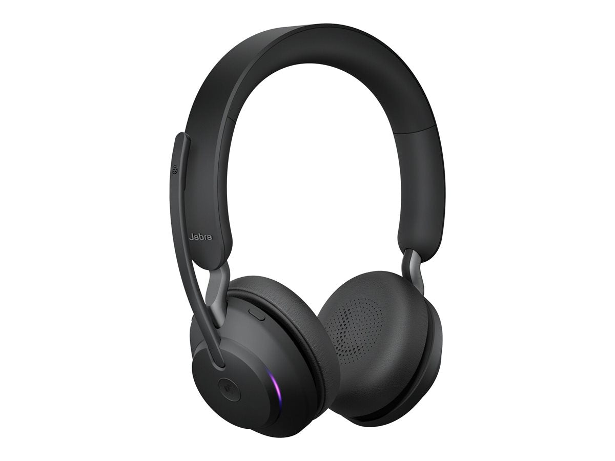 JABRA Evolve2 65 MS Stereo Headset on-ear Bluetooth wireless USB-A noise isolating black Certified for Microsoft Teams