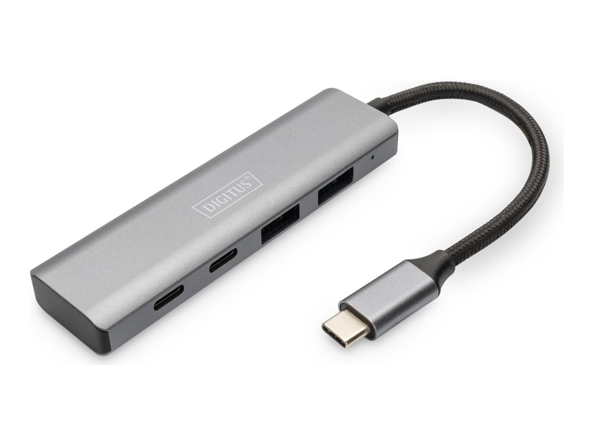 DIGITUS USB-C 4 Port HUB 2x USB-A + 2x USB-C Gen2 Vorderansicht
