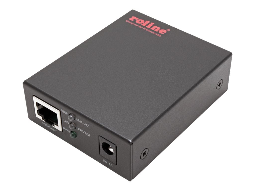 ROLINE 10/100/1000Base-T to Dual-speed Fiber Media Converter Anschlussansicht