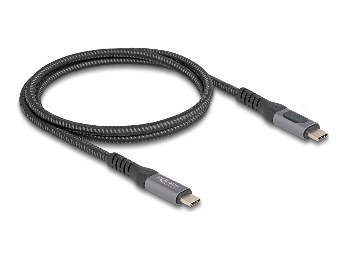 DELOCK USB 40 Gbps Daten- und Schnellladekabel koaxial 1m - Vorderansicht