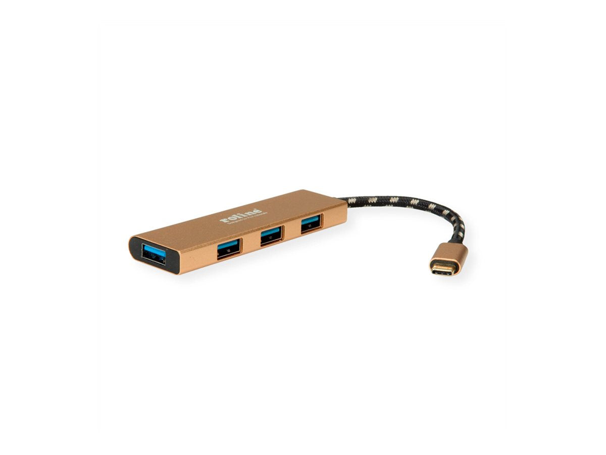 ROLINE GOLD USB 3.2 Gen 1 Hub 4fach Typ C Anschlusskabel Vorderansicht