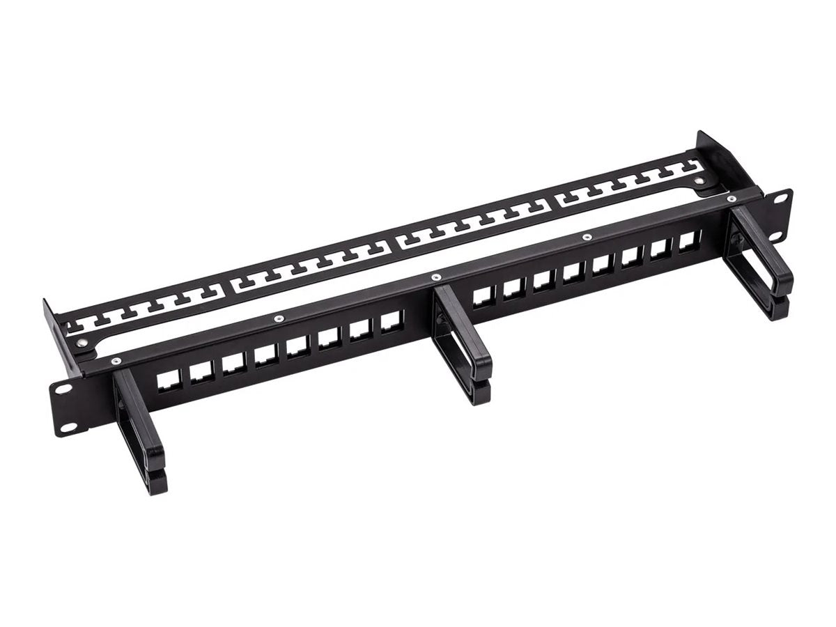 ROLINE 19-Keystone-Modulträger 16P geschirmt schwarz - Vorderansicht