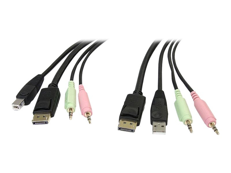 STARTECH.COM 1,8m 4-in-1 USB DisplayPort KVM-Switch Kabel mit Audio und Mikrofon - Vorderansicht