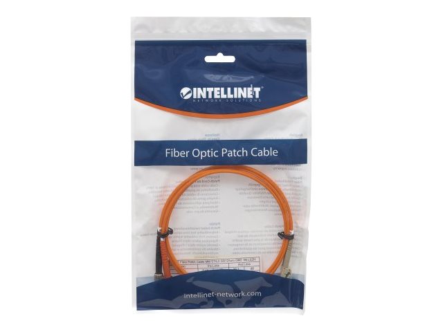 INTELLINET LWL Kabel LC/ST OM2 2m orange Vorderansicht
