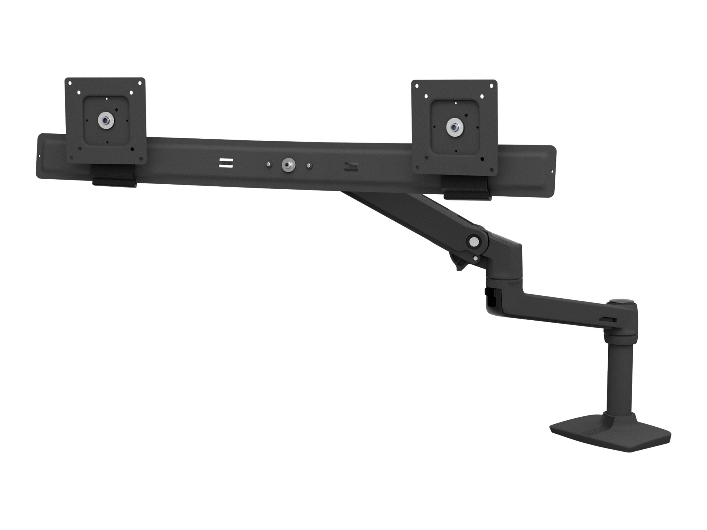 Vorderansicht der ERGOTRON LX dual direkt Tischhalterung Schwarz matt