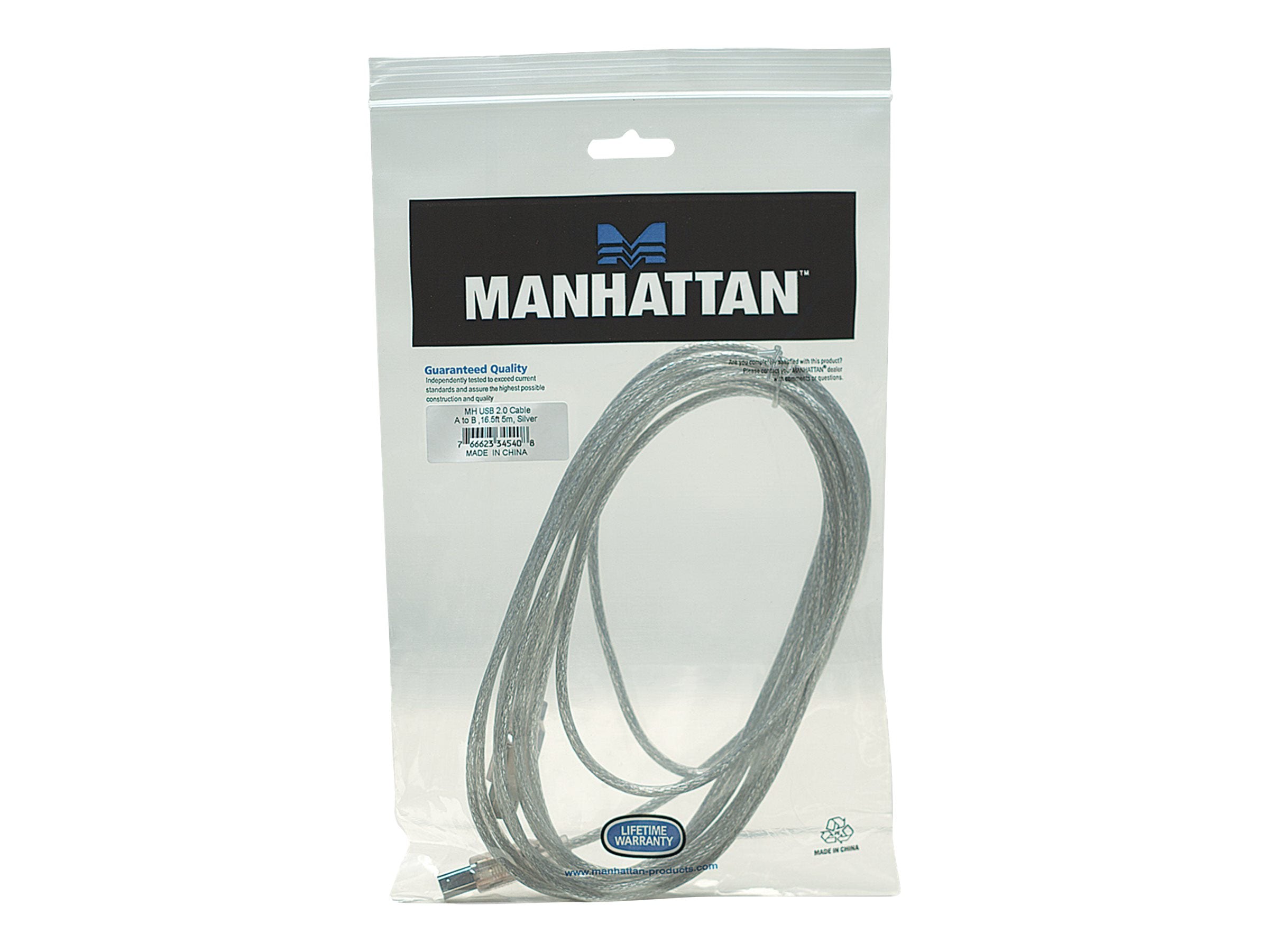 MANHATTAN USB 2.0 Anschlusskabel 5m Vorderansicht