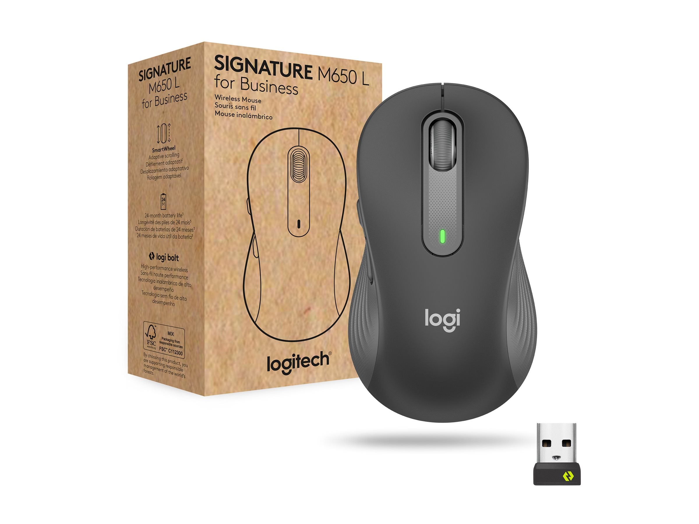 LOGITECH Signature M650 L for Business Maus - Seitenansicht