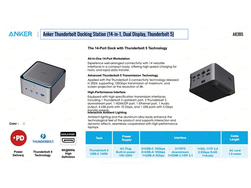 ANKER Prime 14-in-1 DockingStation Vorderansicht