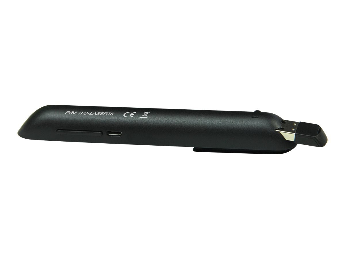 TECHLY Wireless Presenter mit Laserpointer Reichweite bis zu 100m integriertes USB Fach unterstuetzt PowerPoint Keynote und Prezi
