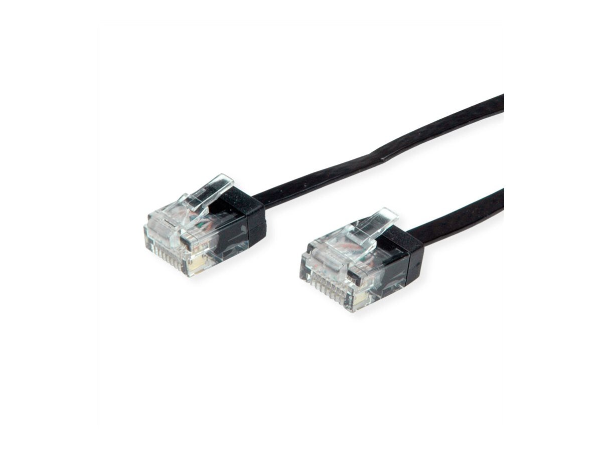 ROLINE UTP Patchkabel Kat.6A Class EA extra-flach schwarz 2m - Verpackung