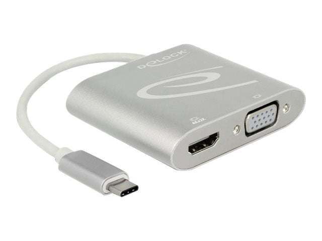 DELOCK USB Type-C Splitter DP Alt Mode > 1 x HDMI + 1 x VGA out