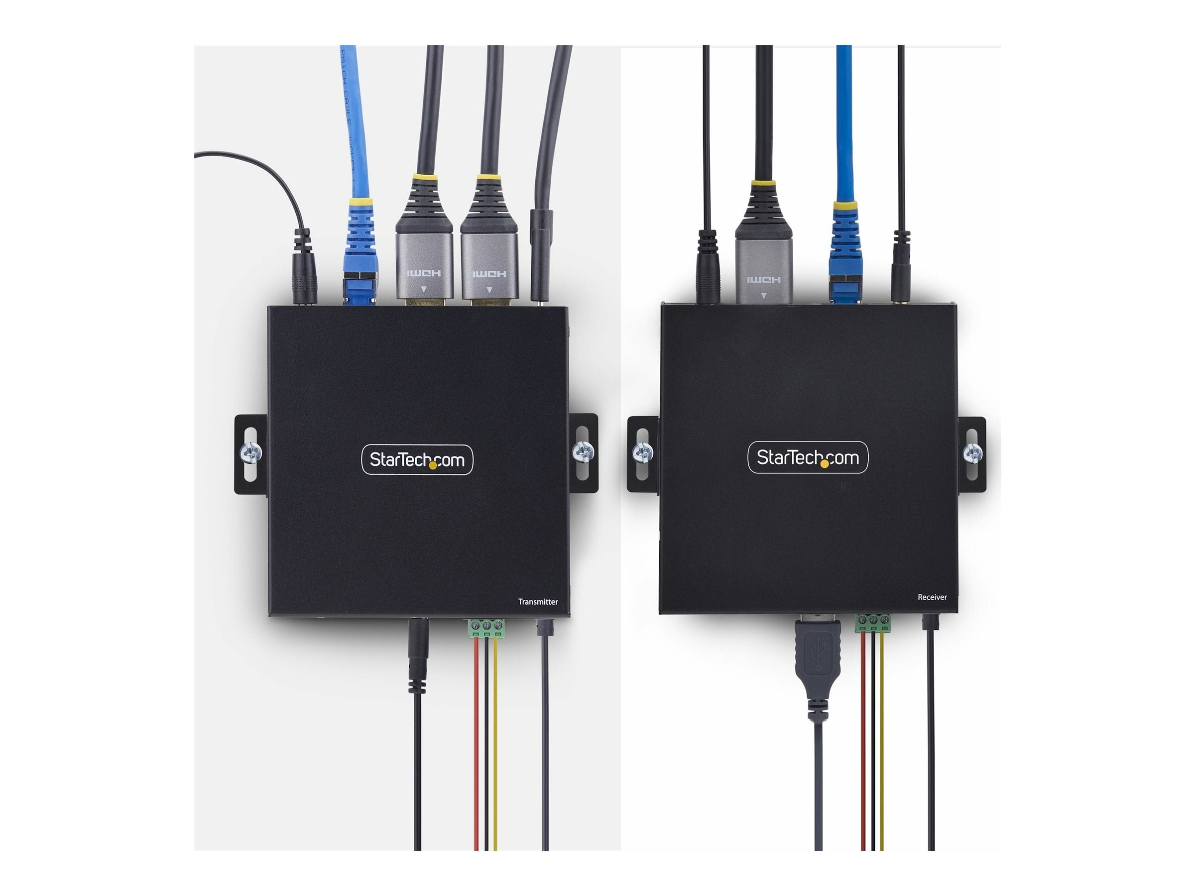 STARTECH.COM HDMI KVM Extender over IP-Netzwerk 4K 60Hz Treiberlos HDMI und USB uber Ethernet/CAT6 AVoIP Tx/Rx Kit