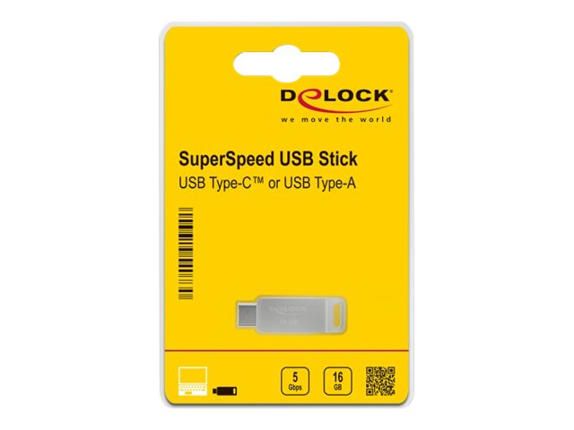 DELOCK USB 3.2 Gen 1 USB-C + Typ-A Speicherstick 32GB Verpackung