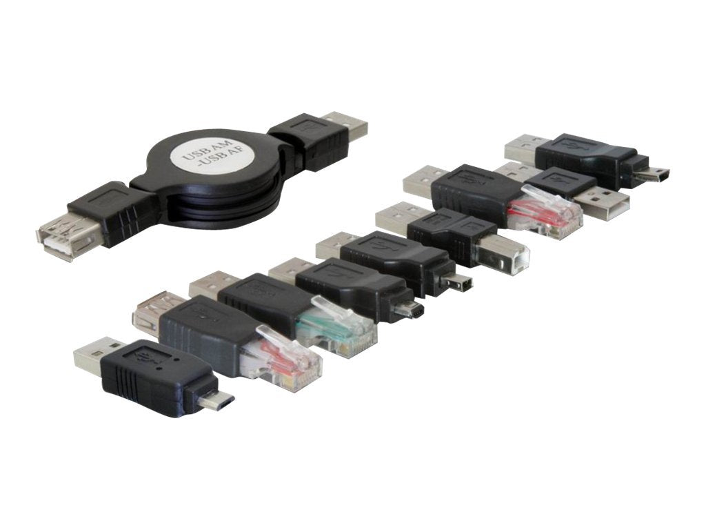 DELOCK ZU USB Adapterkit 10-teilig Vorderansicht