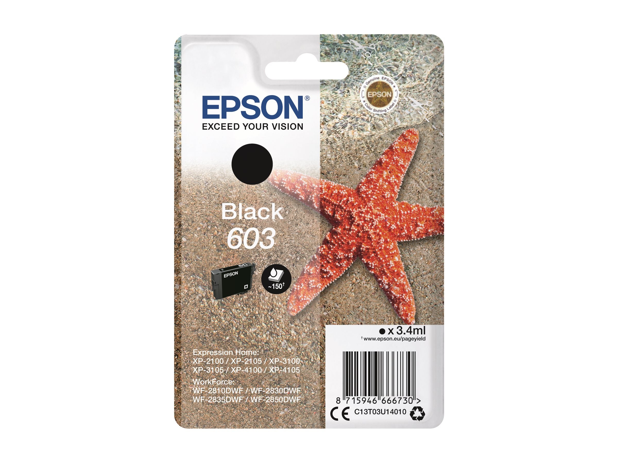 EPSON 4LB Singlepack Black 603 Ink w/s Vorderansicht