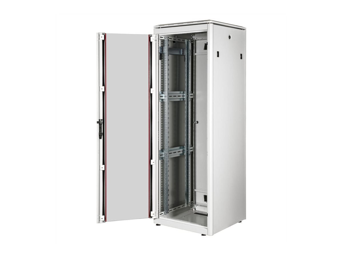 ROLINE Netzwerkschrank Pro 48,26cm 19Zoll 36 HE 600x600 BxT Glastür grau - Innenansicht