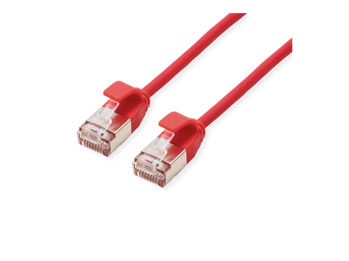 ROLINE U/FTP DataCenter Patchkabel Kat 6A Class EA LSOH slim rot 1m - Vorderansicht