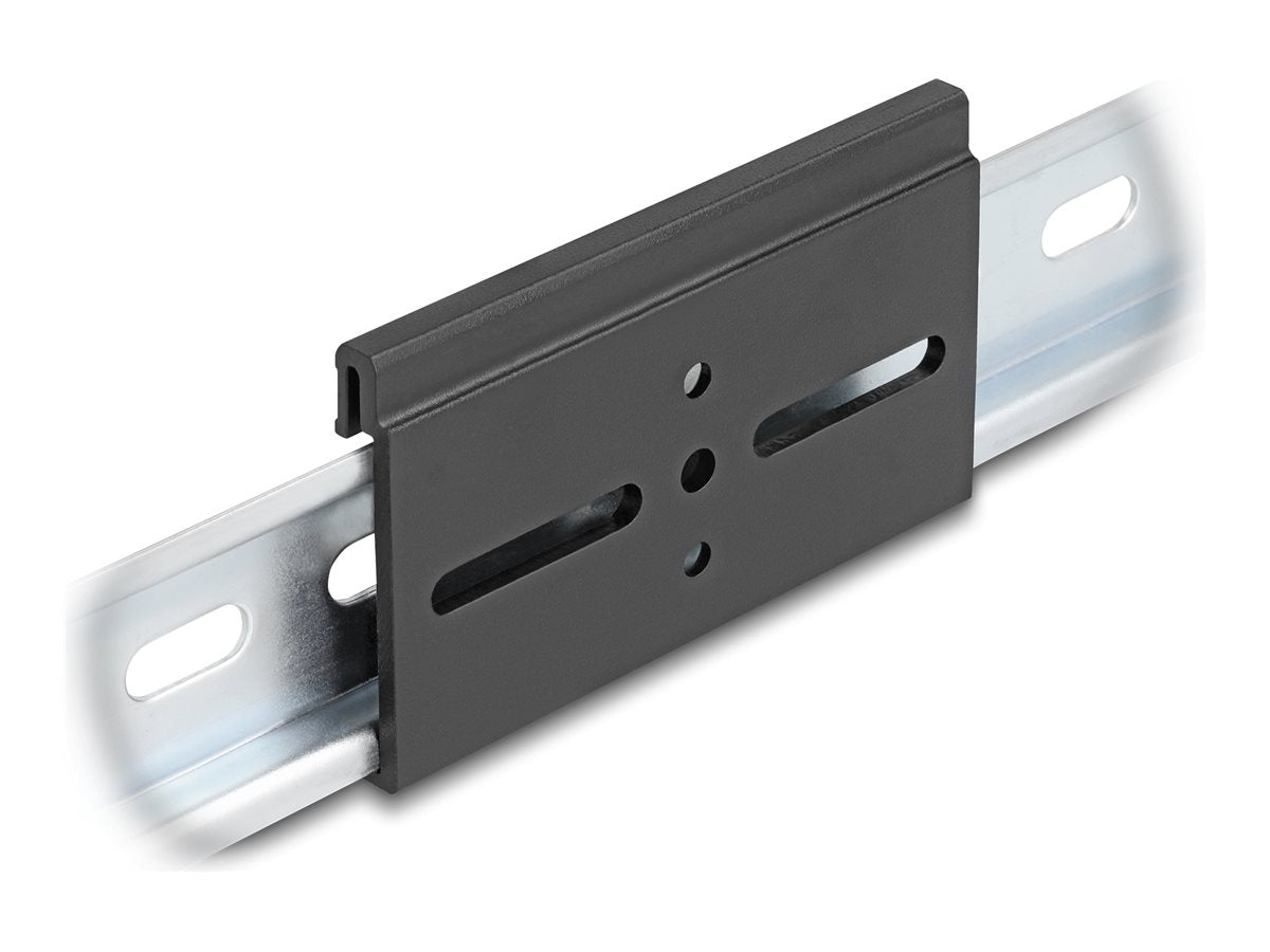 DELOCK Aluminium Montageclip für Hutschiene 80,0 x 47,8mm schwarz - Vorderansicht
