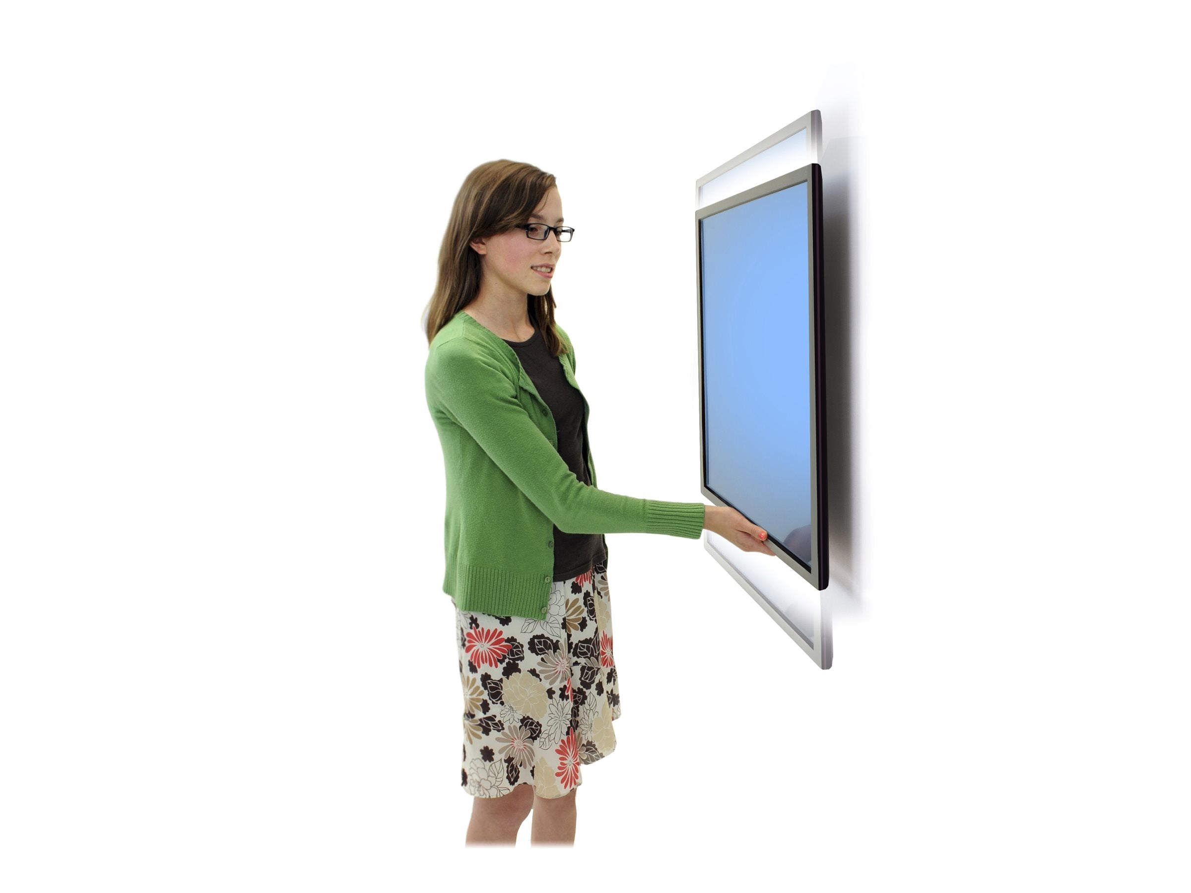 Seitenansicht der ERGOTRON Glide Wall Mount LD-X schwarz bis 42 Zoll
