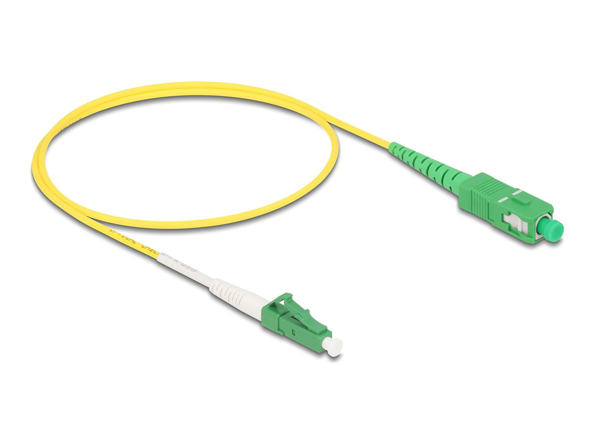 DELOCK Kabel Lichtwellenleiter LC-APC zu SC-APC Simplex Singlemode OS2 0,5m Vorderansicht