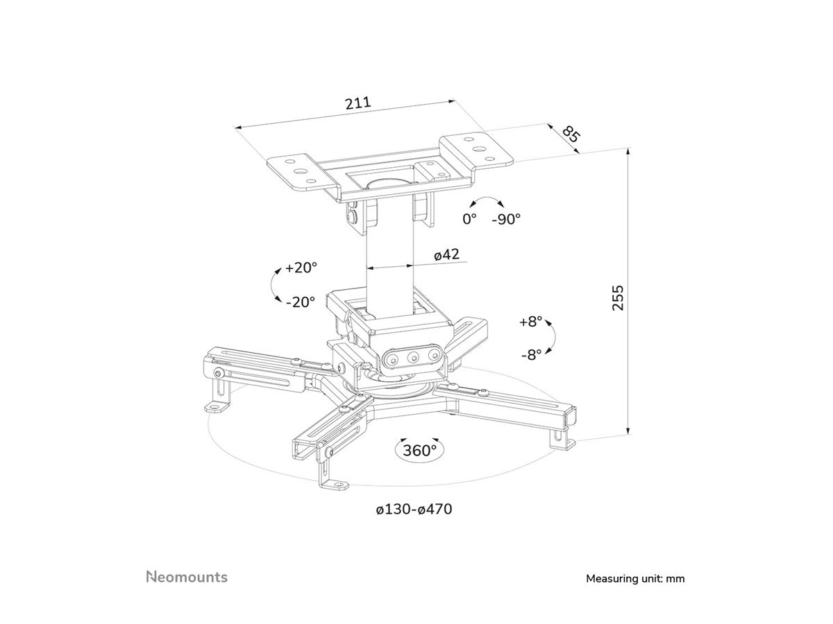 NEOMOUNTS Beamer ceiling mount CL25-530WH1 Verpackung