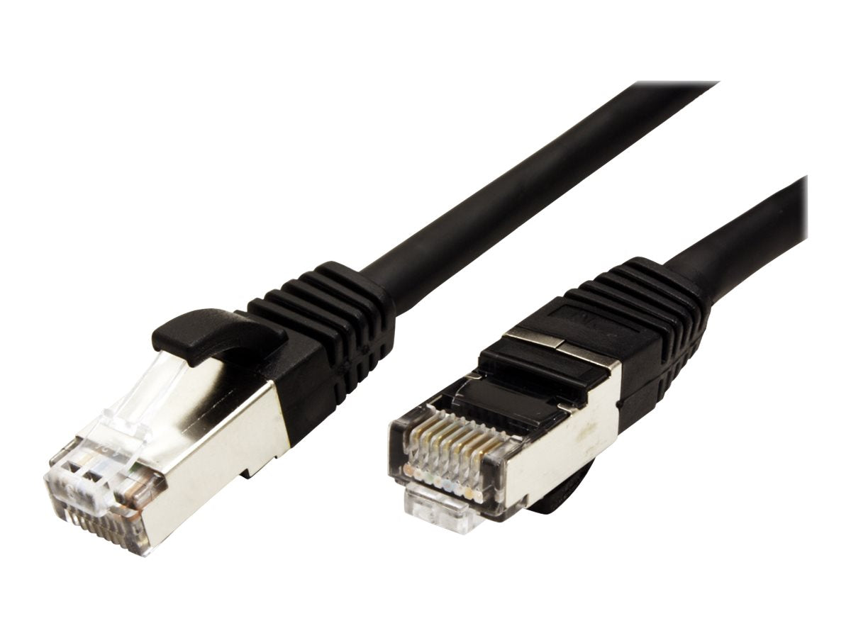 VALUE Patchkabel Kat.6 Class E S/FTP PiMF LSOH schwarz 0,5m - Vorderansicht