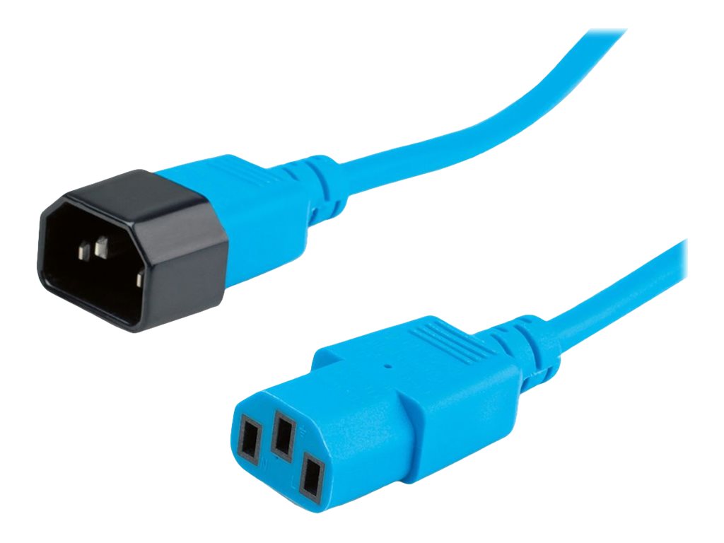 ROLINE Apparate-Verbindungskabel IEC 320 C14 - C13 blau 3m Vorderansicht
