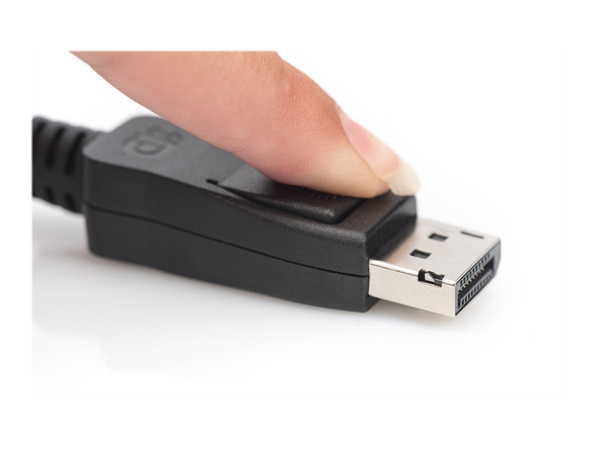 DIGITUS DisplayPort Anschlusskabel DP St/St 1.0m m/Verriegelung Ultra HD 8K Vers. 1.3/1.4 sw