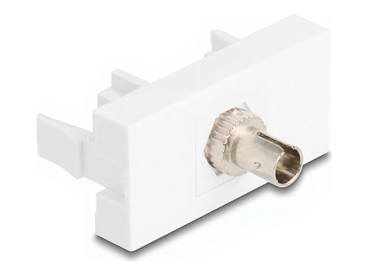 DELOCK Easy 45modul ST Simplex Buchse zu ST Simplex Buchse weiss - Vorderansicht