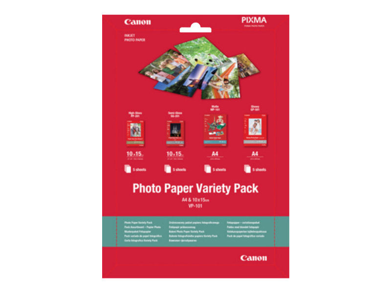 CANON VP-101 Foto Papier variety pack A4 & 10 x15cm - Vorderansicht