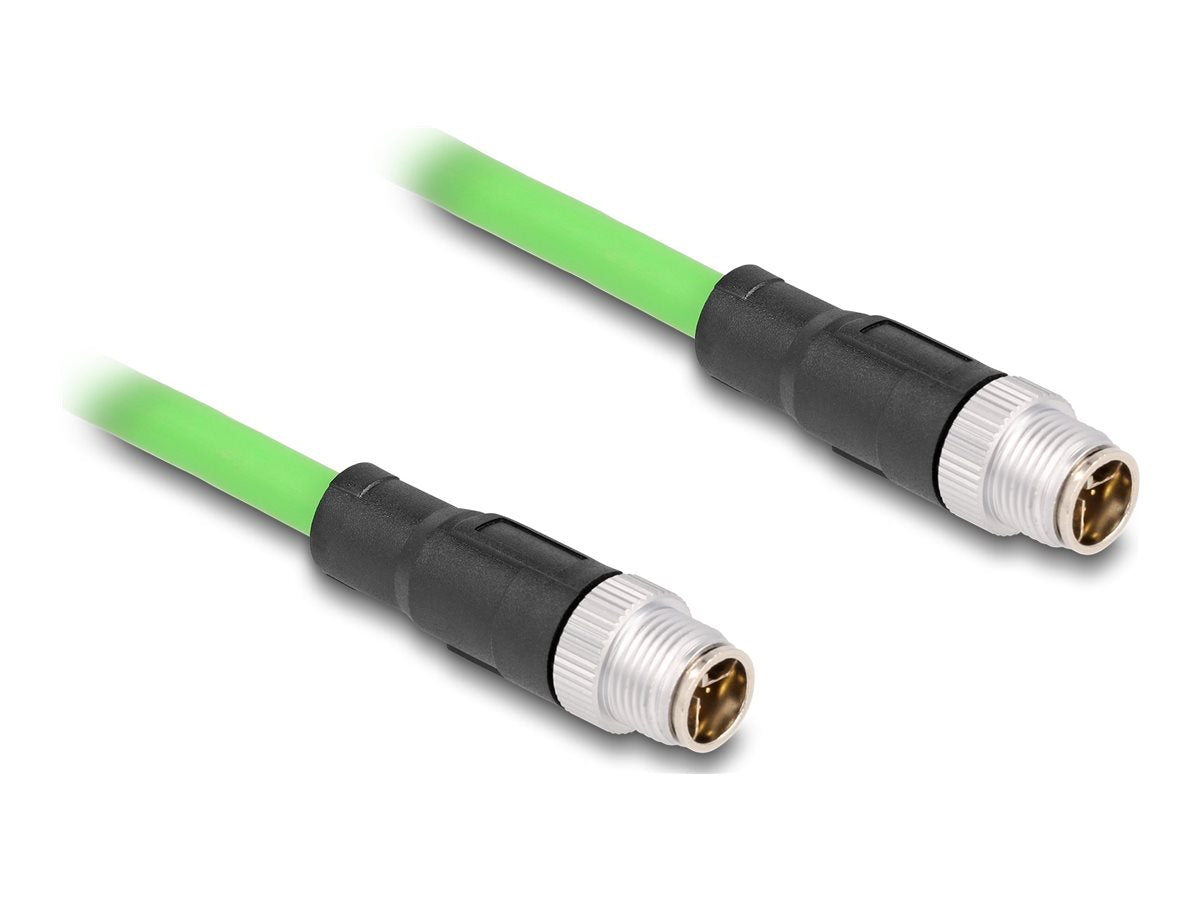 DELOCK M12 Kabel X-kodiert 8 Pin Stecker zu Stecker PUR TPU 1m - Vorderansicht