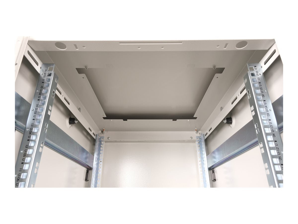 ROLINE Netzwerkschrank Pro 48,26cm 19Zoll 16 HE 600x800 BxT Glastür grau - Seitenansicht