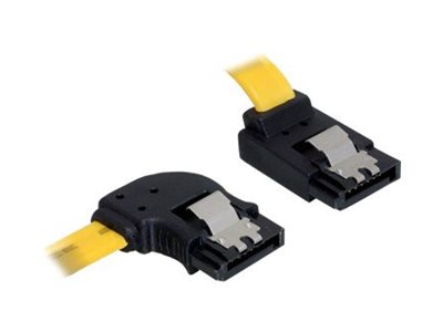 DELOCK Kabel SATA 6Gb/s 50cm gelb li/ob Metall - Vorderansicht