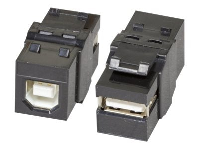 EFB Keystone Einbauadapter USB2.0 A - B schwarz Vorderansicht
