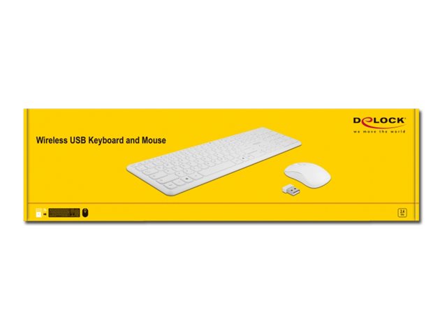 DELOCK USB Tastatur und Maus Set 2,4GHz kabellos weiss - Detailansicht der Maus