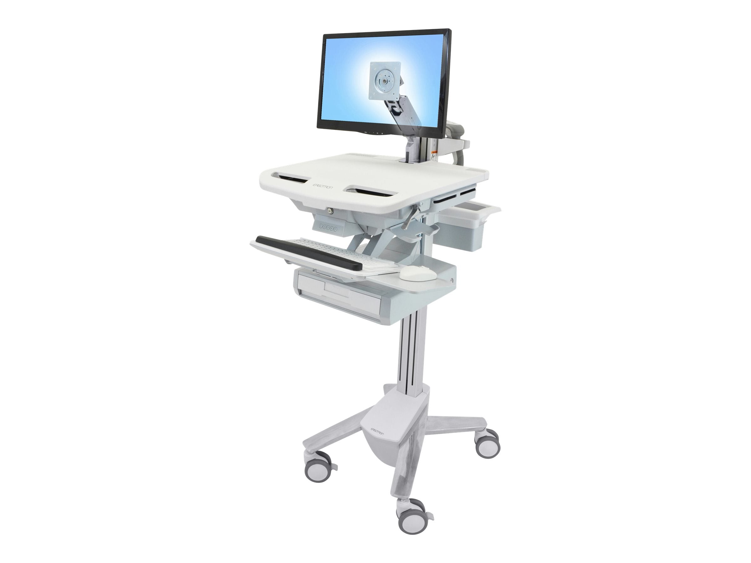 Seitenansicht des ERGOTRON StyleView Wagens mit LCD-Arm