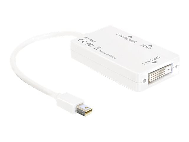 DELOCK Adapter mini Displayport 1.1 Stecker > Displayport / HDMI / DVI Buchse Passiv weiss - Verpackung