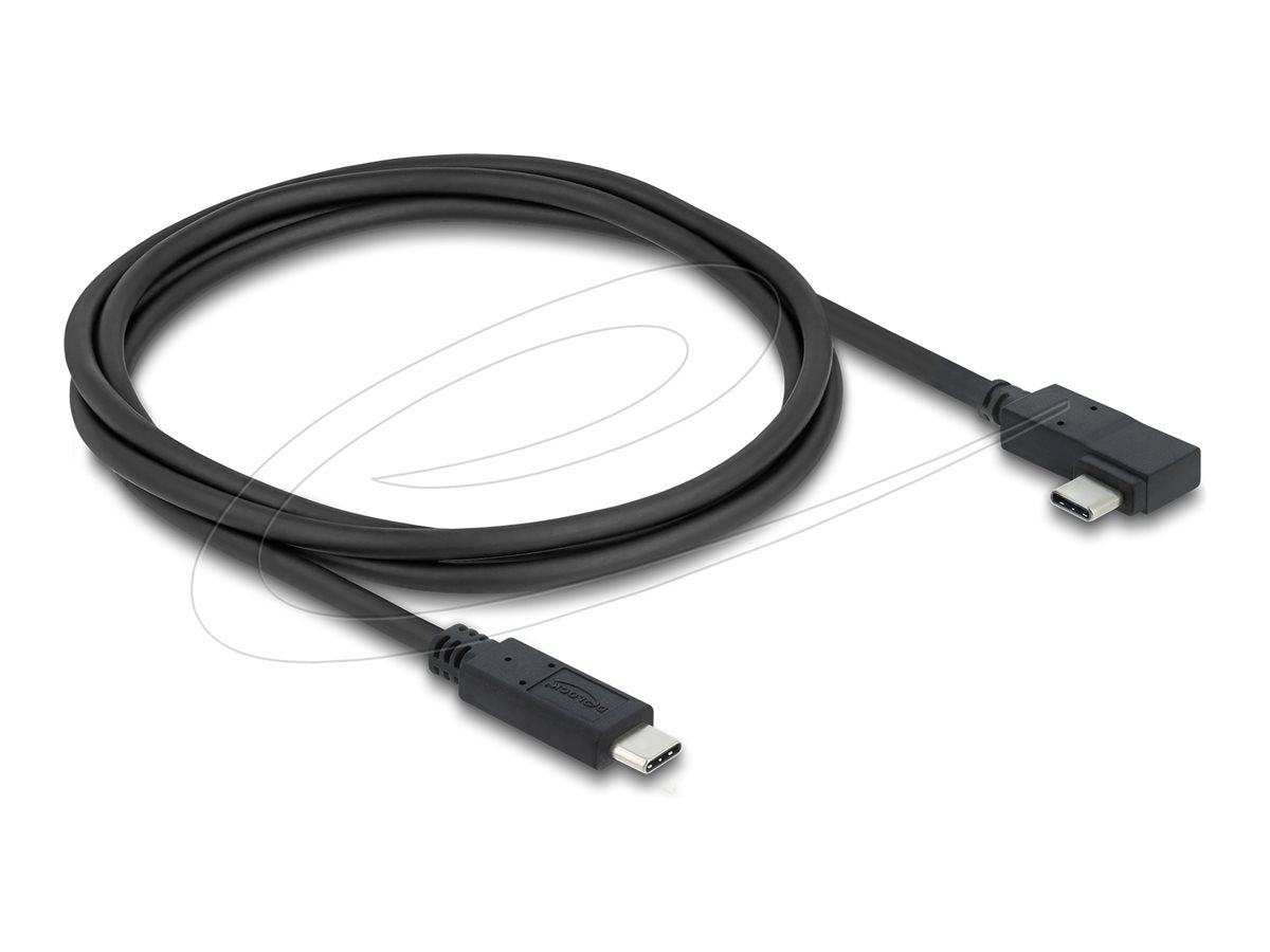 DELOCK Koaxiales USB 40 Gbps Kabel gewinkelt links / rechts USB PD 3.1 240 W 1m - Vorderansicht